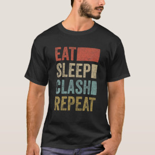 Eat Sleep Clash Repeat Vintage Gaming Clan Retro C T-Shirt