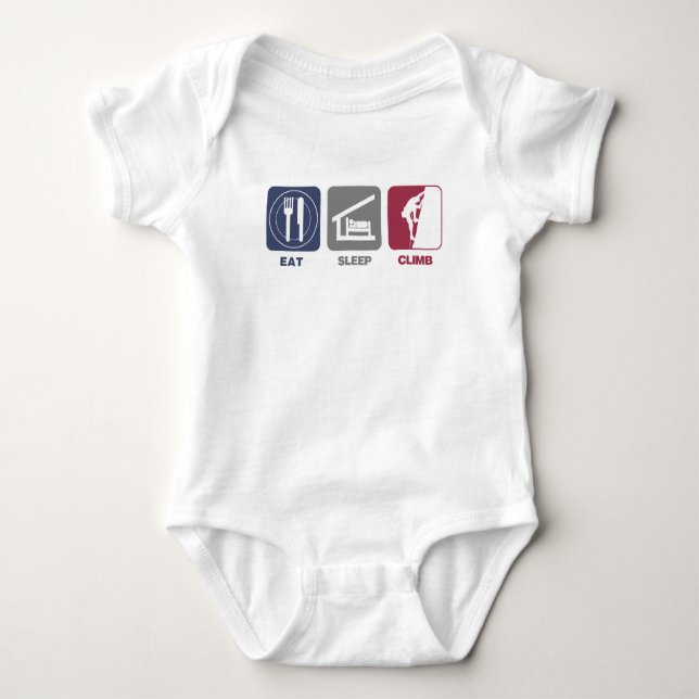 Eat Sleep Climb - Guy 2 Baby Bodysuit (Front)