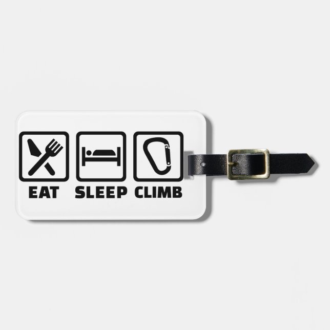 Eat sleep climb luggage tag (Front Horizontal)