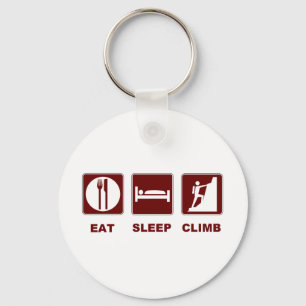 Eat Sleep Climb T-shirt and gift design Key Ring