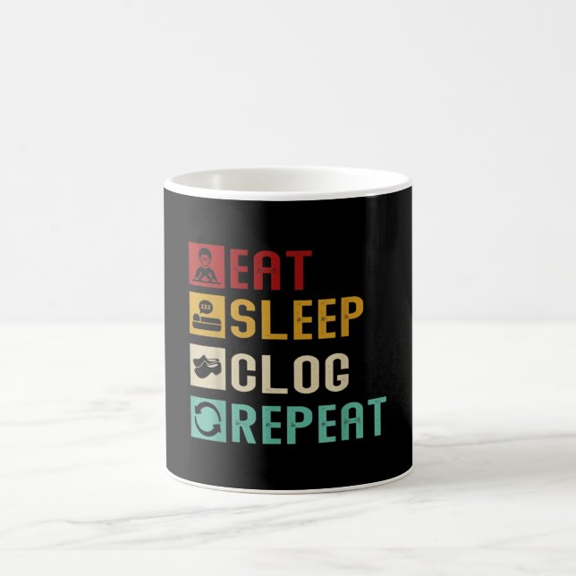 Eat Sleep Clog Repeat Funny Clogging Dancing Girls Coffee Mug (Center)