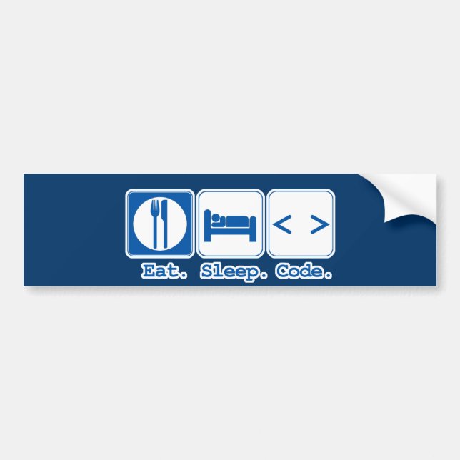 eat sleep code (html) bumper sticker (Front)