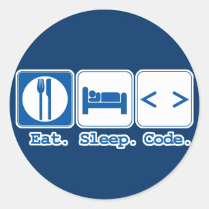 eat sleep code (html) classic round sticker