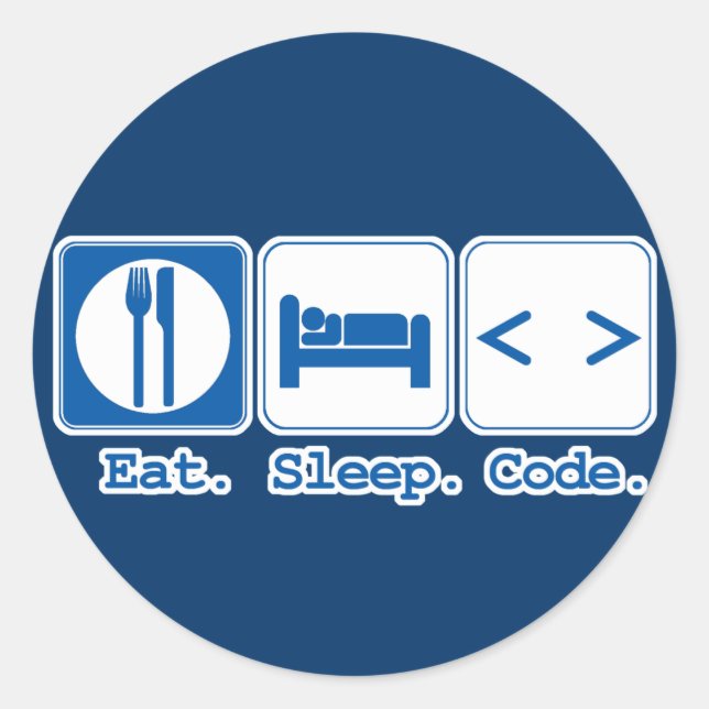 eat sleep code (html) classic round sticker (Front)