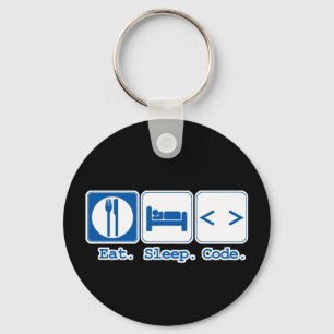 eat sleep code (html) key ring