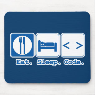 eat sleep code (html) mouse mat