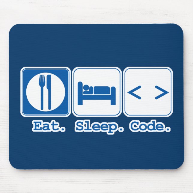 eat sleep code (html) mouse mat (Front)