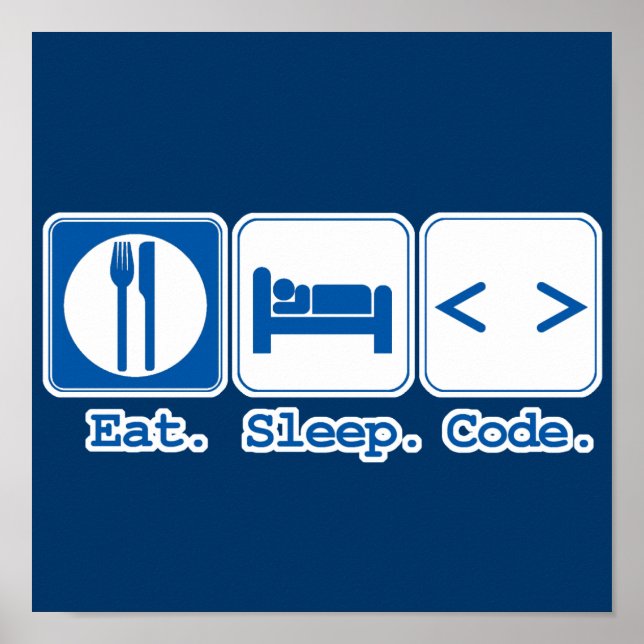 eat sleep code (html) poster (Front)