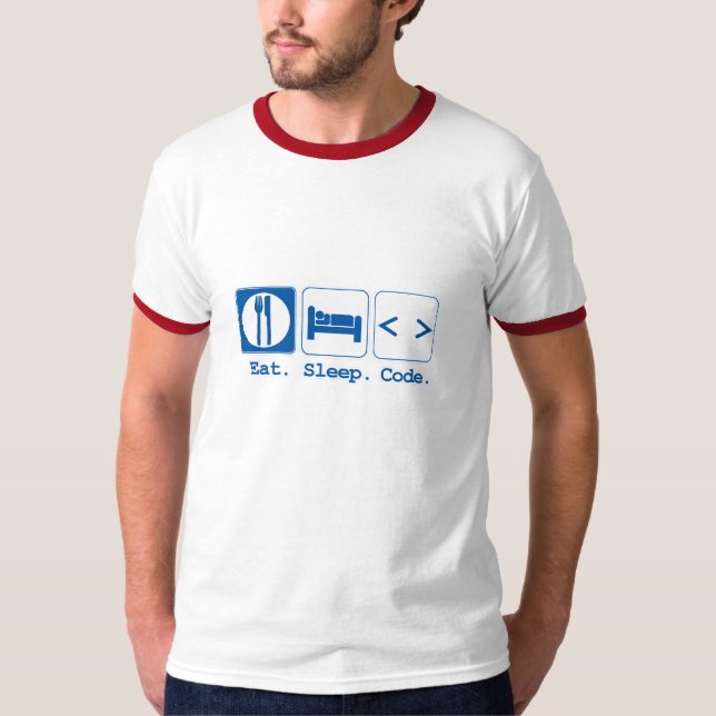 eat sleep code (html) T-Shirt (Front)