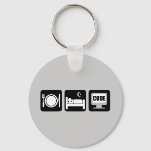 eat sleep code key ring