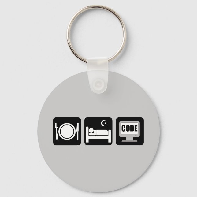 eat sleep code key ring (Front)