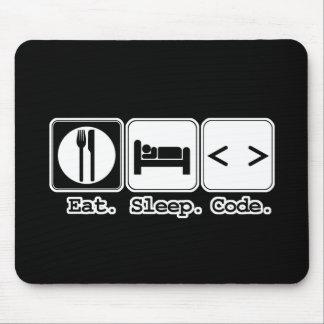 eat sleep code mouse mat
