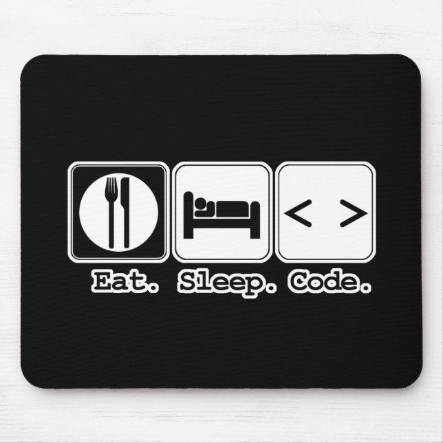 eat sleep code mouse mat (Front)