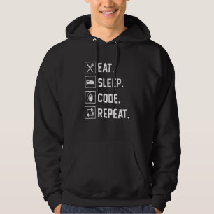 Eat Sleep Code Repeat Coder Programmer Software De Hoodie