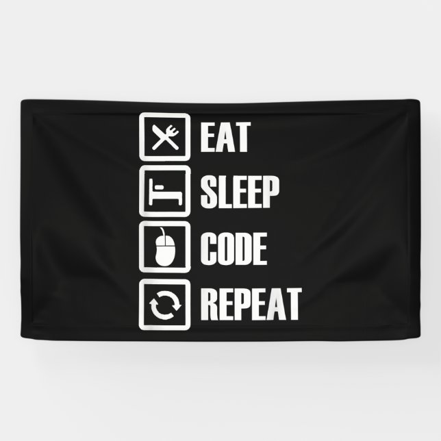Eat Sleep Code Repeat Coding Programming Engineer Banner (Horizontal)