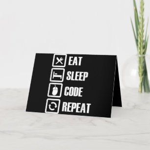 Eat Sleep Code Repeat Coding Programming Engineer Holiday Card
