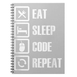 Eat Sleep Code Repeat Coding Programming Engineer Notebook