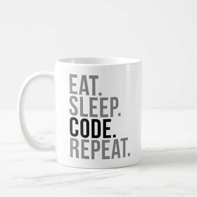 Eat Sleep Code Repeat Coffee Mug (Left)