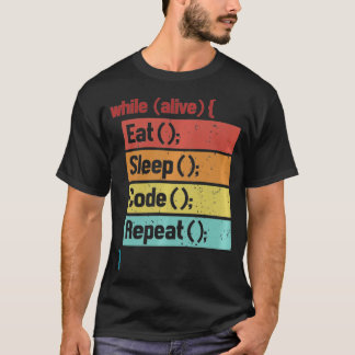 Eat Sleep Code Repeat Full Stack Code or Software T-Shirt