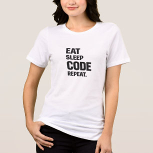 Eat Sleep Code Repeat – Funny Programmer Humor Tri-Blend Shirt