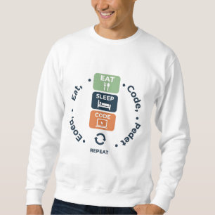 Eat, Sleep, Code, Repeat – Funny Programmer Lifest Sweatshirt