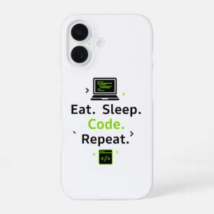 Eat Sleep Code Repeat iPhone Case
