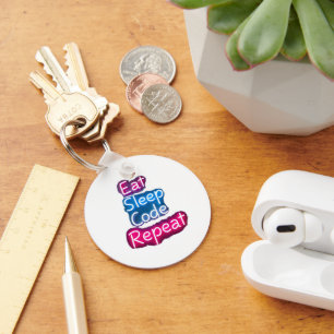 Eat Sleep Code Repeat  Key Ring