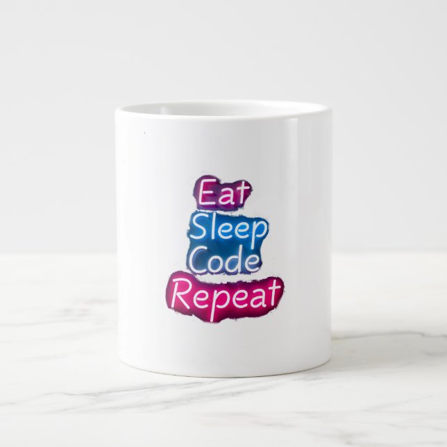 Eat Sleep Code Repeat  Large Coffee Mug (Front)