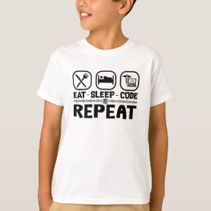Eat Sleep Code Repeat Medical Coder Coding Gift T-Shirt
