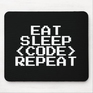 EAT SLEEP CODE REPEAT mousepad gift for programmer