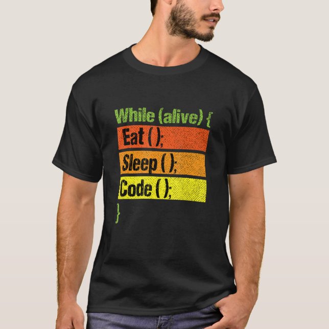 Eat Sleep Code Repeat  Programming Coding Develope T-Shirt (Front)