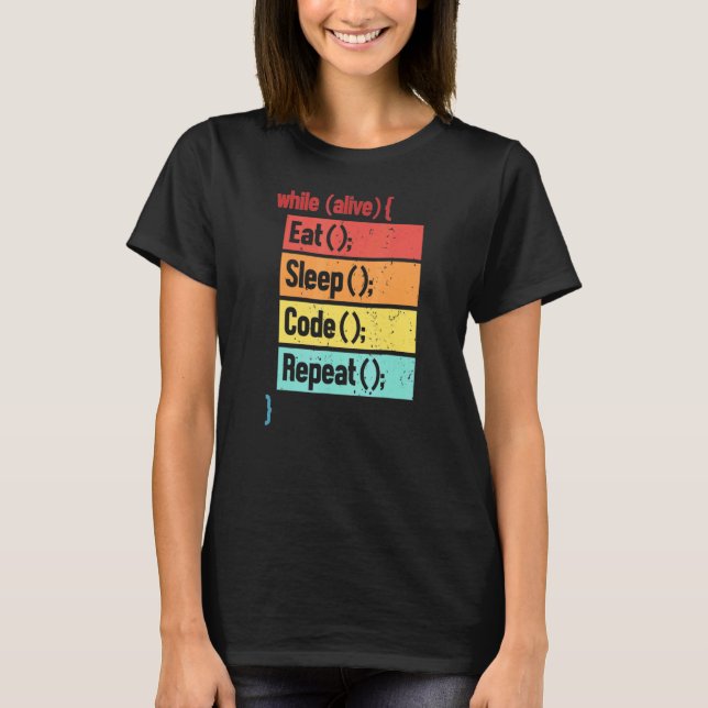 Eat Sleep Code Repeat Software Engineer Developer  T-Shirt (Front)