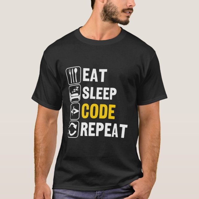 Eat Sleep Code Repeat T-Shirt (Front)