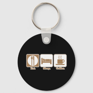 eat sleep coffee key ring