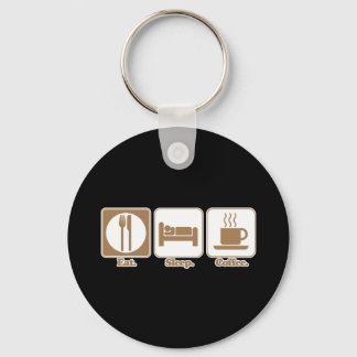 eat sleep coffee key ring