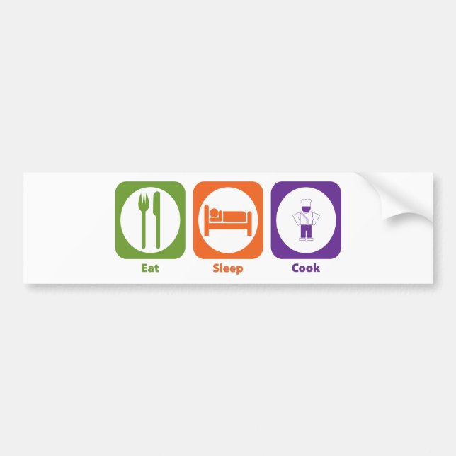 Eat Sleep Cook Bumper Sticker (Front)