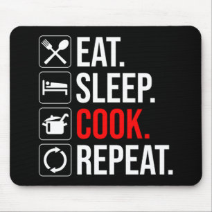 Eat. Sleep. Cook. Repeat Mouse Mat