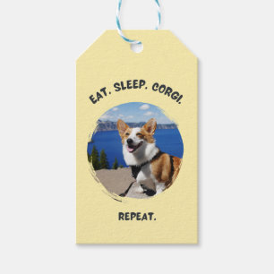 'Eat. Sleep. Corgi. Repeat.' Customisable Photo Gift Tags