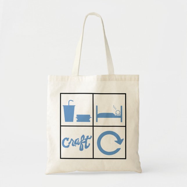Eat Sleep Craft Repeat Tote Bag (Front)