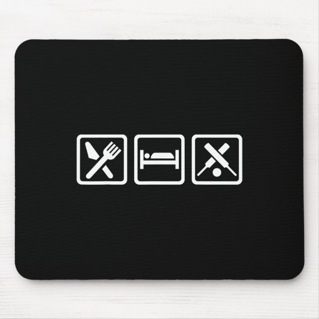 Eat Sleep Cricket  Mouse Mat (Front)