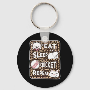 Eat Sleep Cricket Repeat Boys Girl Kids Cricket Lo Key Ring