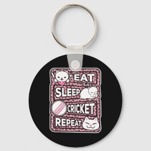 Eat Sleep Cricket Repeat Boys Girl Kids Cricket Lo Key Ring