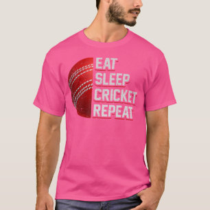 Eat Sleep Cricket Repeat Cricket Player Funny Cric T-Shirt