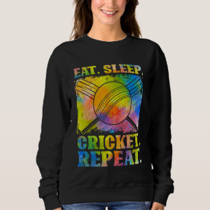 Eat Sleep Cricket Repeat Field Sports Cricketer Pl Sweatshirt