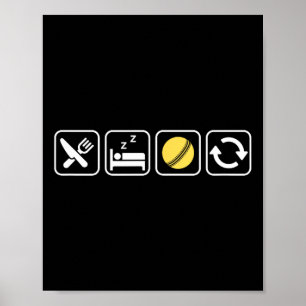 Eat Sleep Cricket Repeat For Cricket Sporting Love Poster