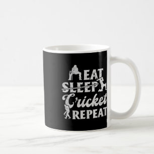 Eat Sleep Cricket Repeat - Funny Cricket Player Coffee Mug