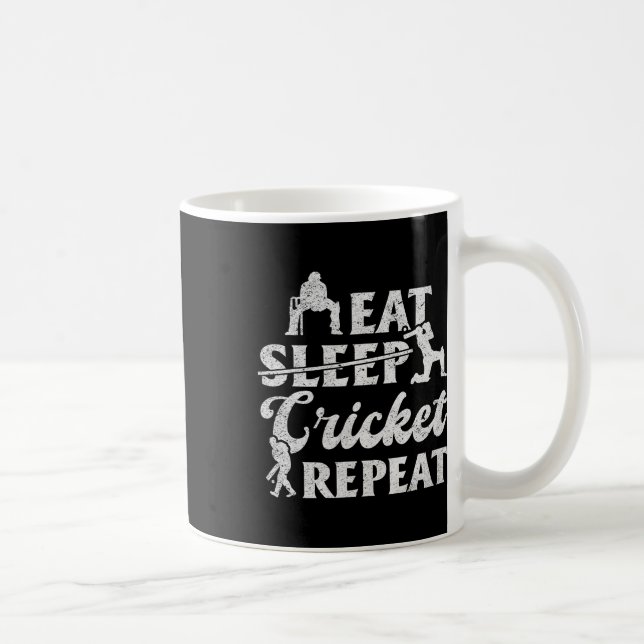 Eat Sleep Cricket Repeat - Funny Cricket Player  Coffee Mug (Right)