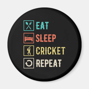 Eat Sleep Cricket Repeat Magnet