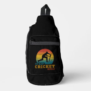 Eat Sleep Cricket Repeat Sling Bag