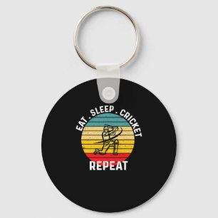 Eat Sleep Cricket Repeat Sports Cricket Fan, Lover Key Ring